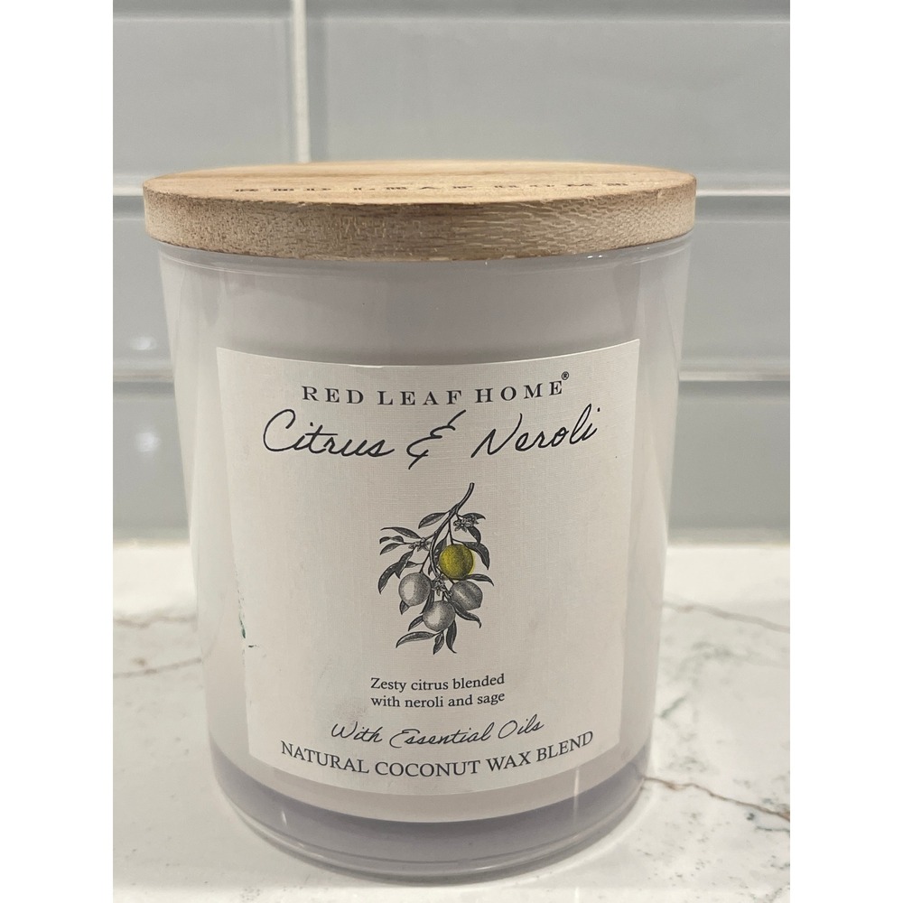 Red Leaf Home Citrus & Neroli Coconut Wax Blend Candle with Wood Lid 11 oz